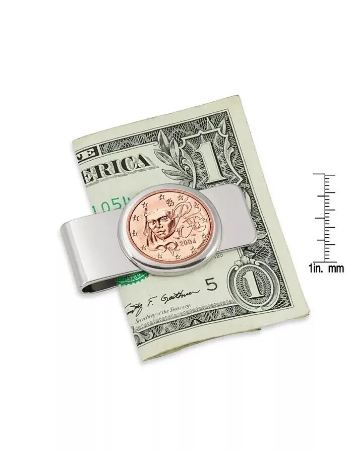 Мужской зажим для монет евро в размере пяти центов французской Марианны American Coin Treasures — изображение 2 из 2