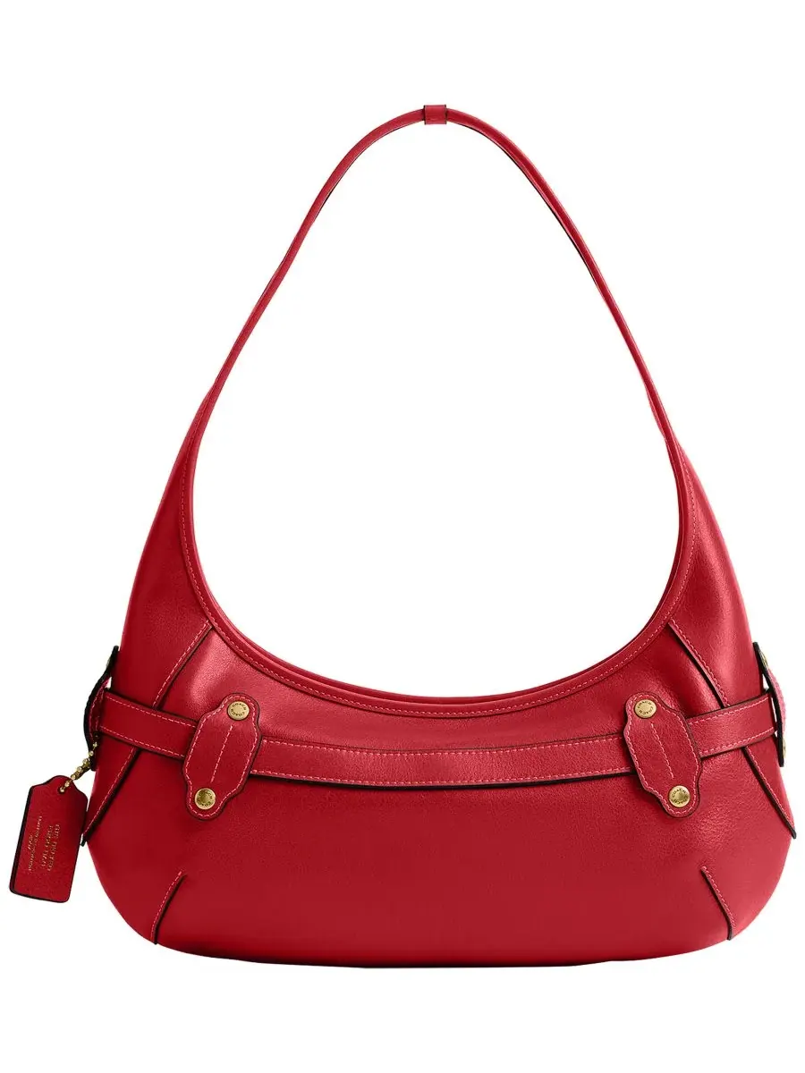 Сумка-шопер COACH Belted Ergo Leather Medium Shoulder Handbag, Brass/Poppy — изображение 2 из 6
