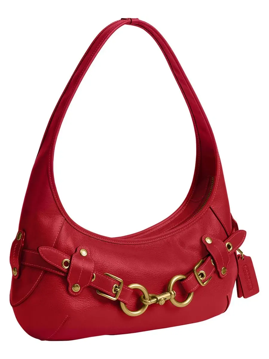 Сумка-шопер COACH Belted Ergo Leather Medium Shoulder Handbag, Brass/Poppy — изображение 3 из 6
