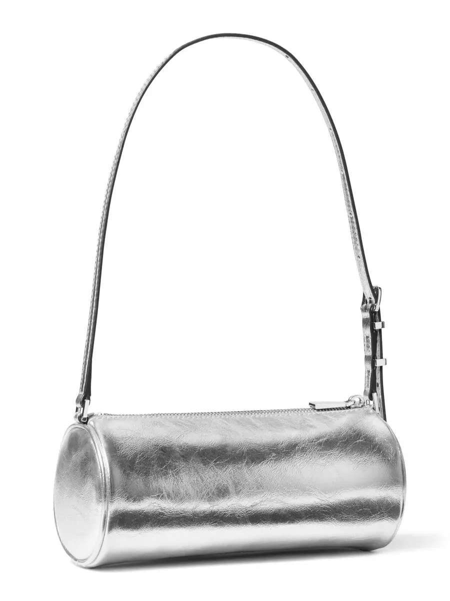 Сумка малая Michael Kors Izzy Barrel Pouchette — изображение 2 из 4, серебряный