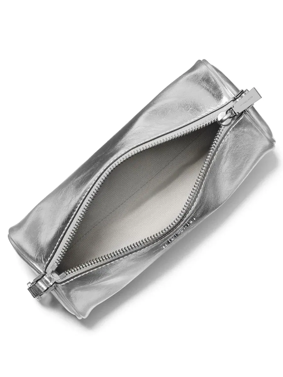 Сумка малая Michael Kors Izzy Barrel Pouchette — изображение 3 из 4, серебряный