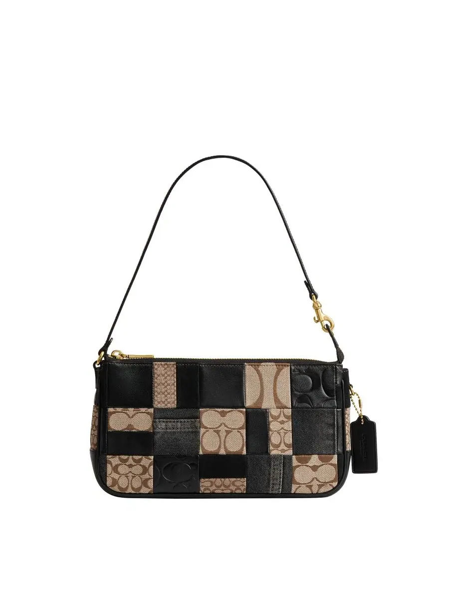 Сумка Plaza Medium Patchwork Signature Jacquard Slim Shoulder Bag 25 Coach — изображение 1 из 5, черный мульти