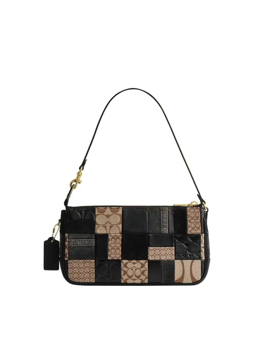 Сумка Plaza Medium Patchwork Signature Jacquard Slim Shoulder Bag 25 Coach — изображение 2 из 5, черный мульти