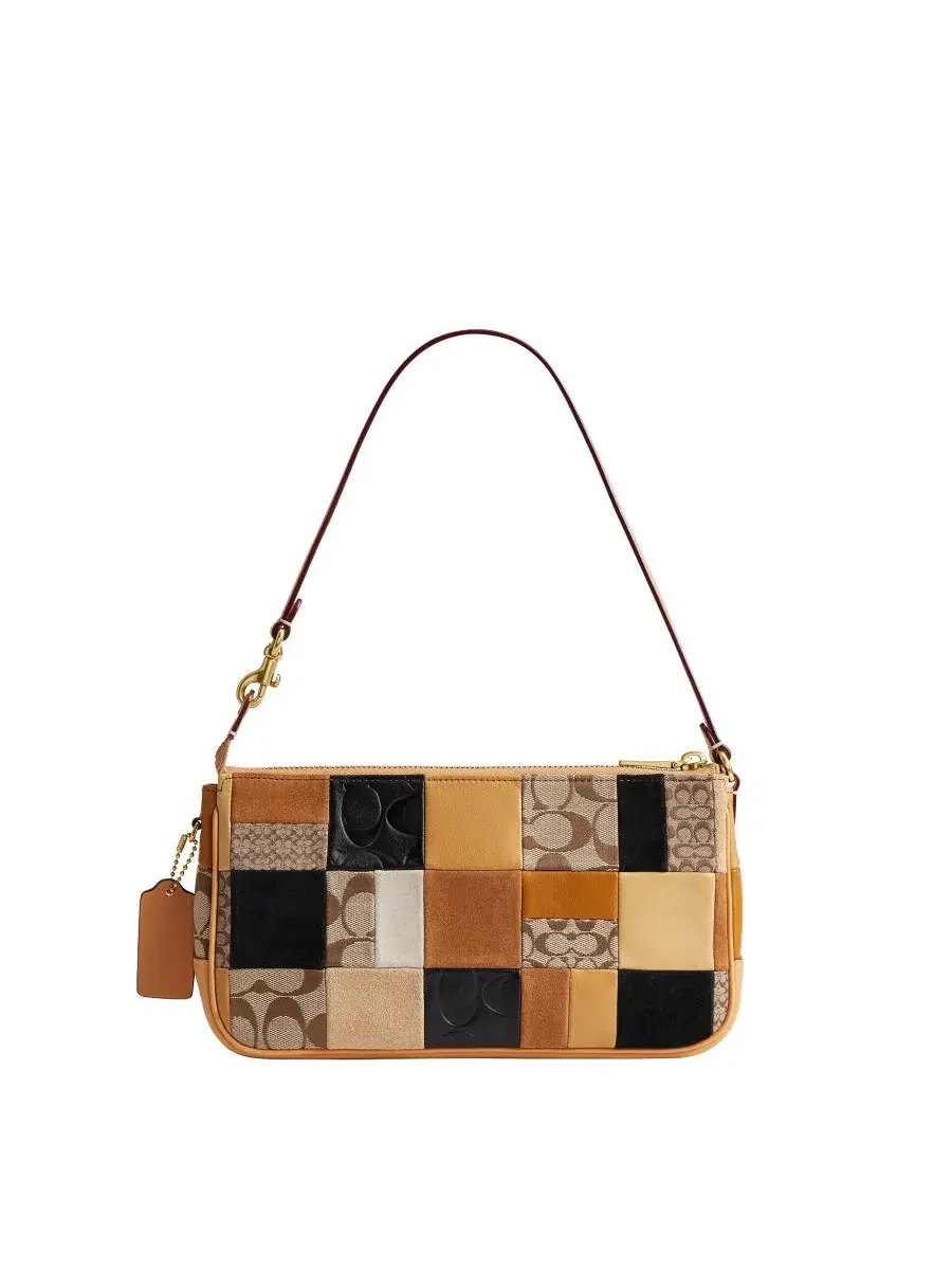 Сумка Plaza Medium Patchwork Signature Jacquard Slim Shoulder Bag 25 Coach — изображение 4 из 7, коричневый мульти