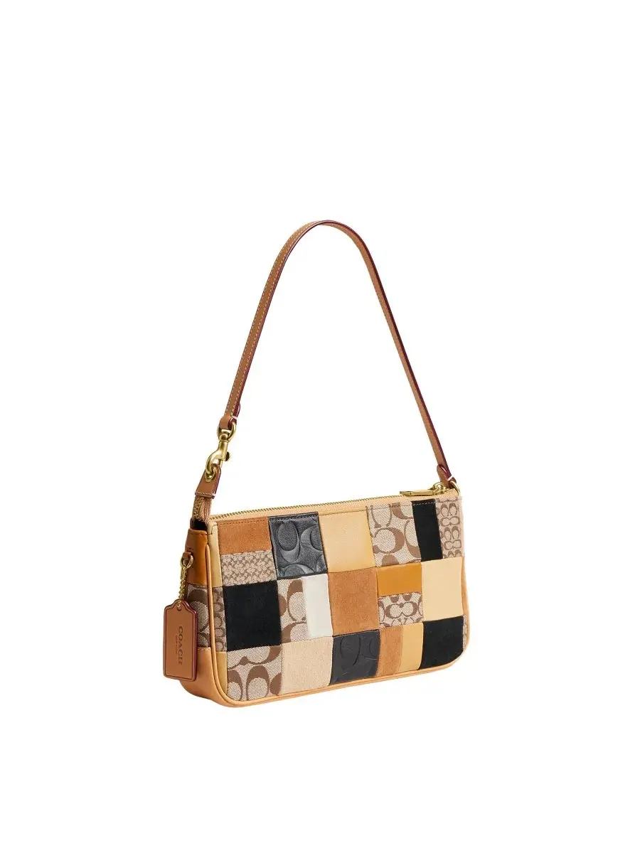 Сумка Plaza Medium Patchwork Signature Jacquard Slim Shoulder Bag 25 Coach — изображение 5 из 7, коричневый мульти