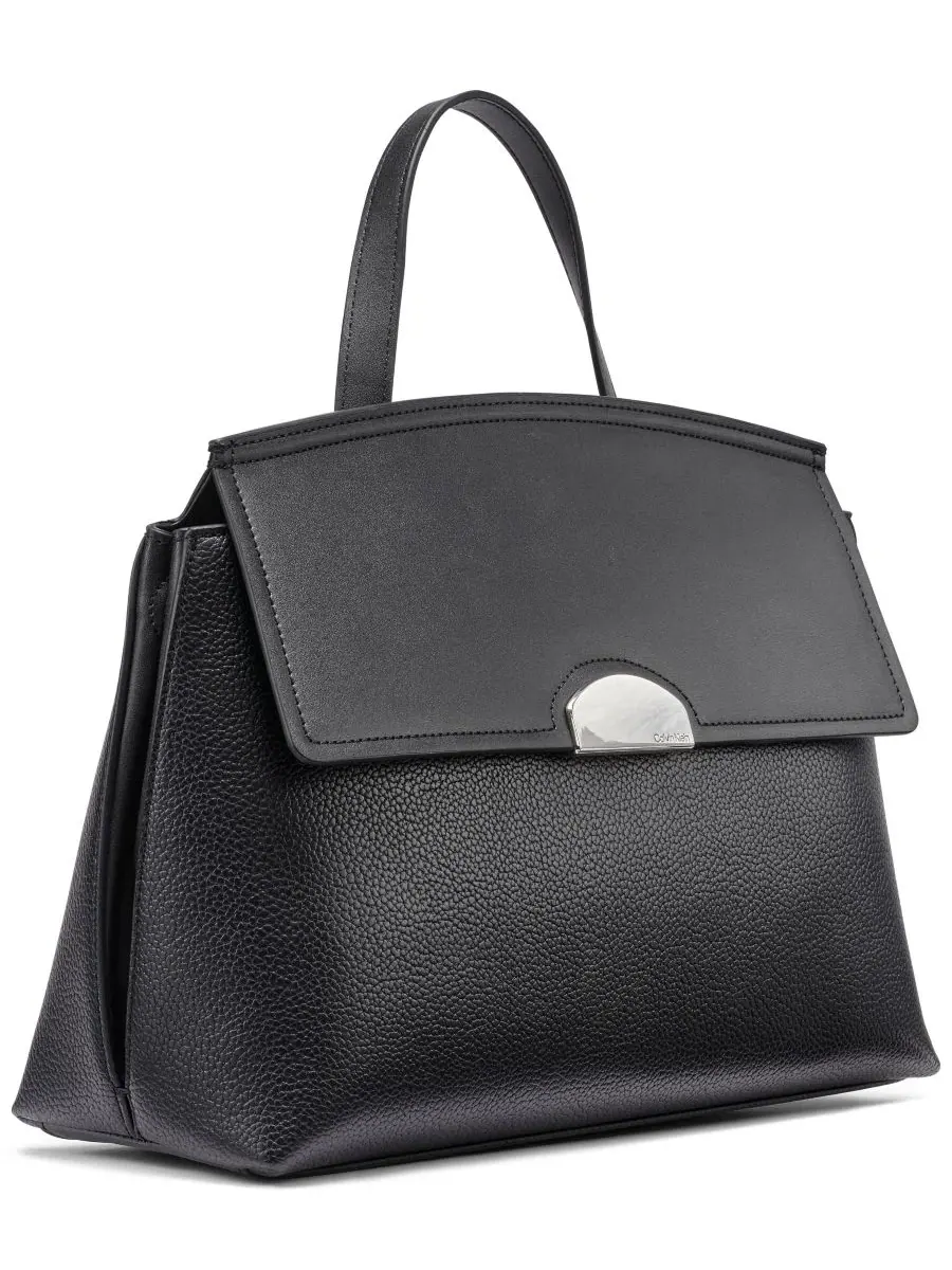 Сумка-сатчел средняя Arabella Medium Satchel Calvin Klein — изображение 3 из 8, черный/серебристый