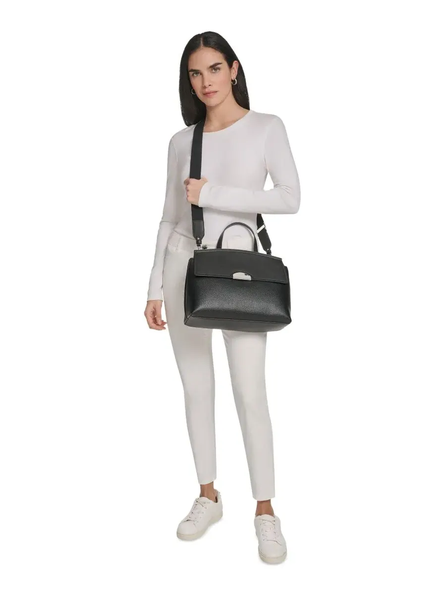 Сумка-сатчел средняя Arabella Medium Satchel Calvin Klein — изображение 7 из 8, черный/серебристый