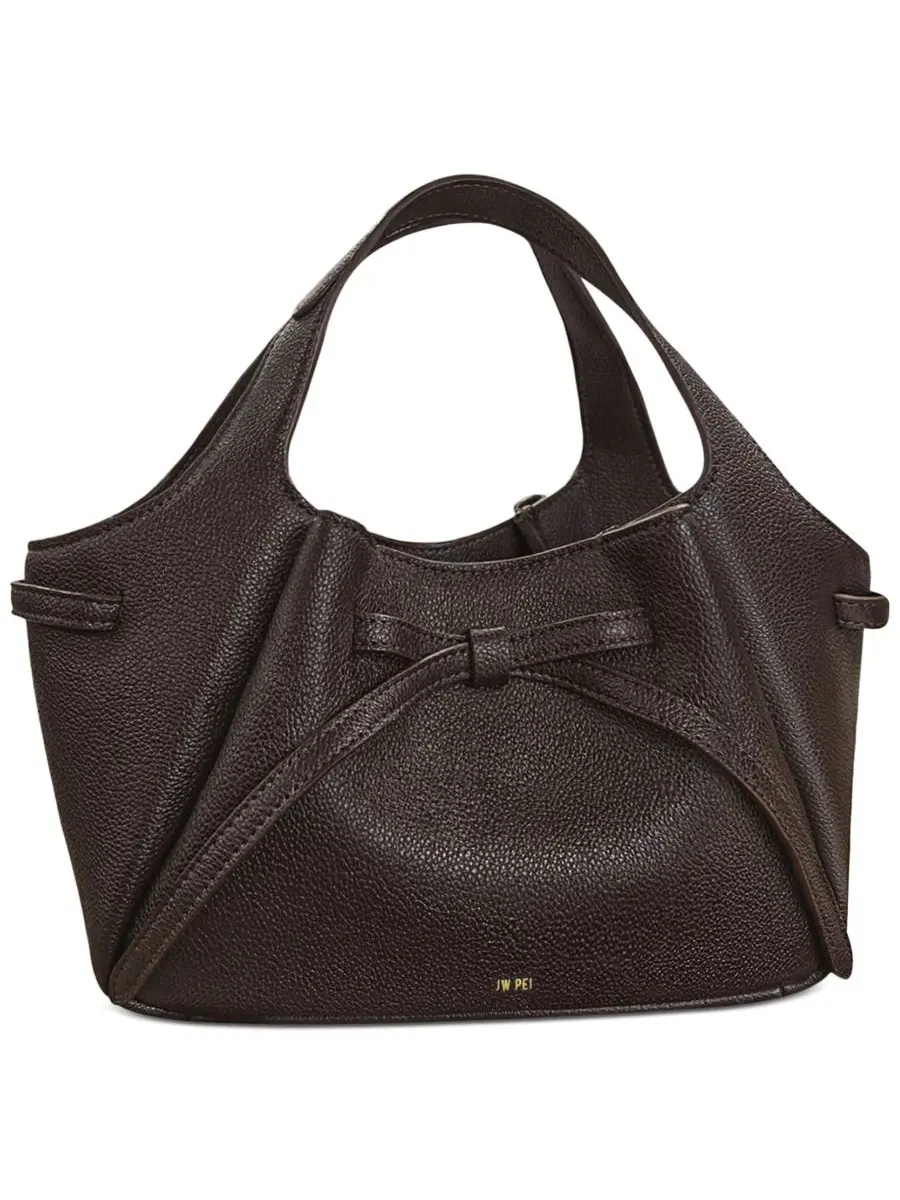Сумка-тоут с бантом Mabel Soft Bow Small Magnetic Tote Handbag JW PEI — изображение 3 из 4, коричневый