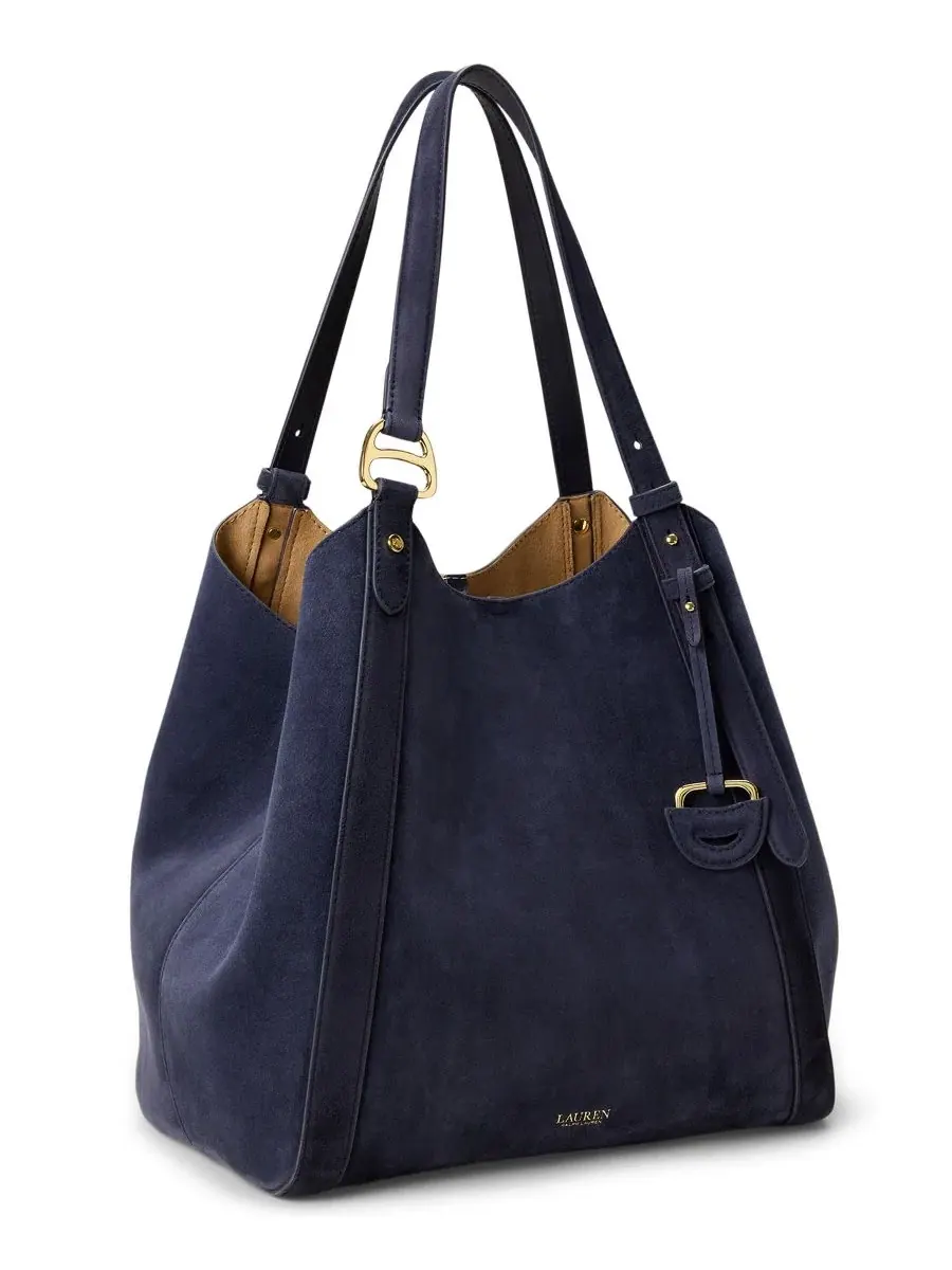 Сумка-шопер Tasha Extra-Large Suede Tote Handbag Lauren Ralph Lauren — изображение 3 из 5, темно-синий