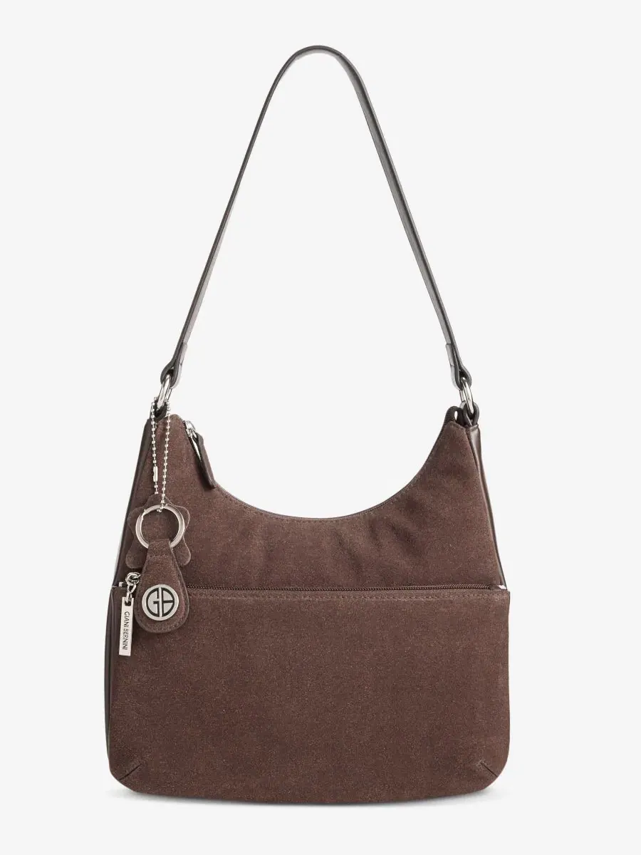 Сумка-хobo из кожи и замши, модель Nappa Suede Combo Hobo Bag Giani Bernini
