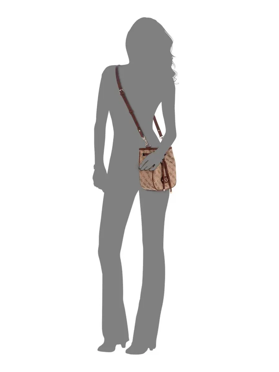 Сумка-ведро с завязкой Samantha Small Drawstring Bucket Handbag GUESS — 5