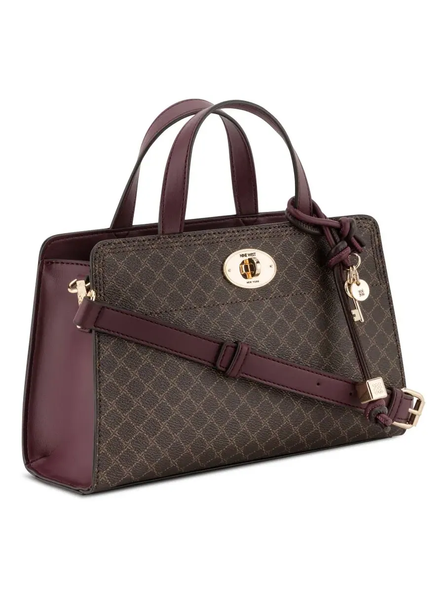Небольшая сумка через плечо с регулируемым ремнем Khora Small Top Handle Satchel Nine West — изображение 3 из 4