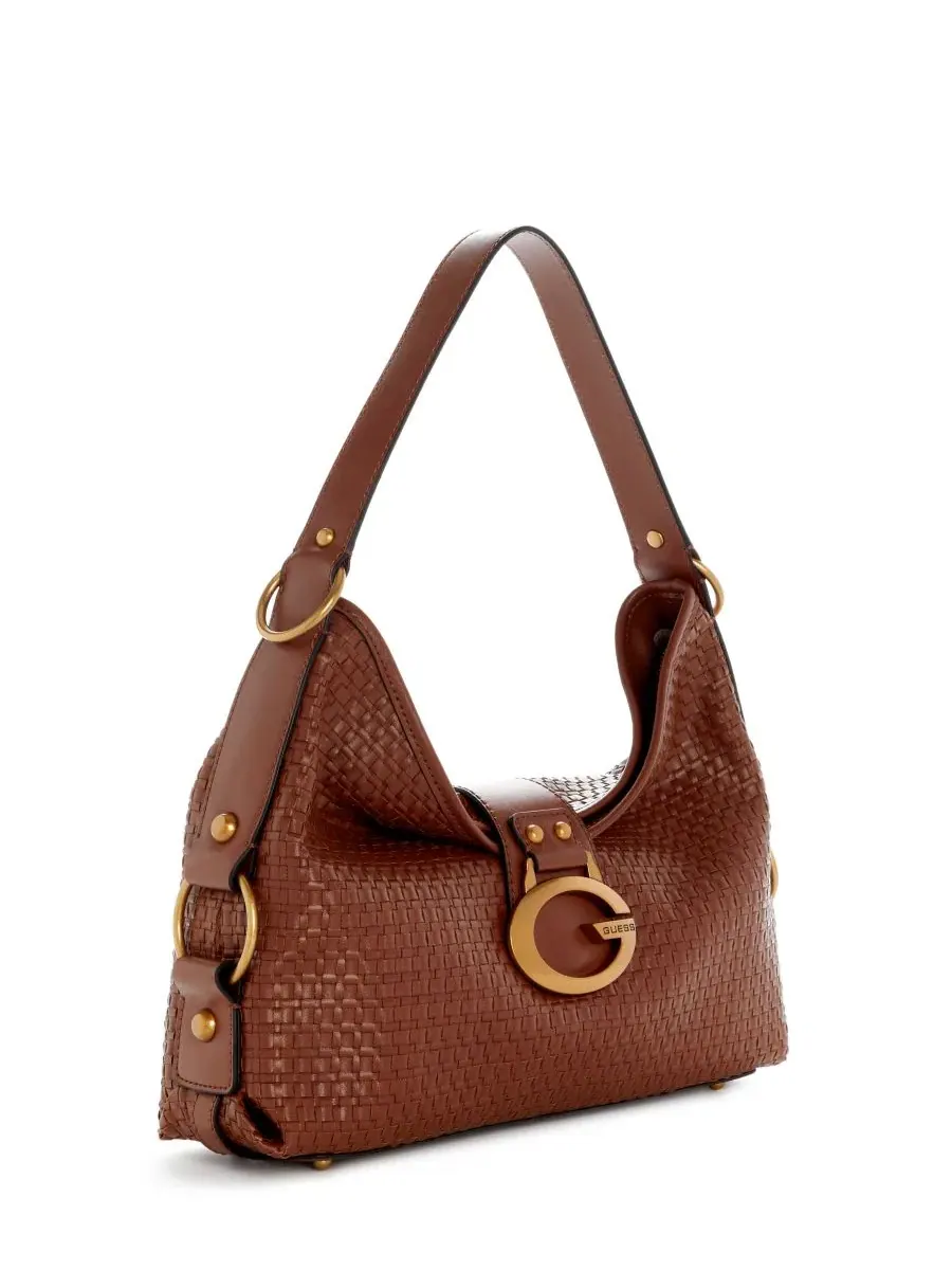 Сумка через плечо Camden Large с золотой фурнитурой GUESS — изображение 3 из 5, коричневый