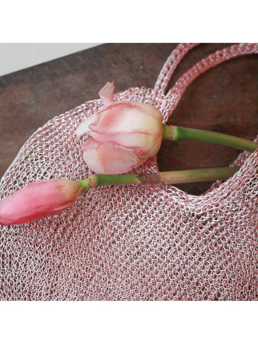 Сумка-шопер The Sol Mesh Wire Tote Bag Brunna.co — изображение 2 из 7, розовый