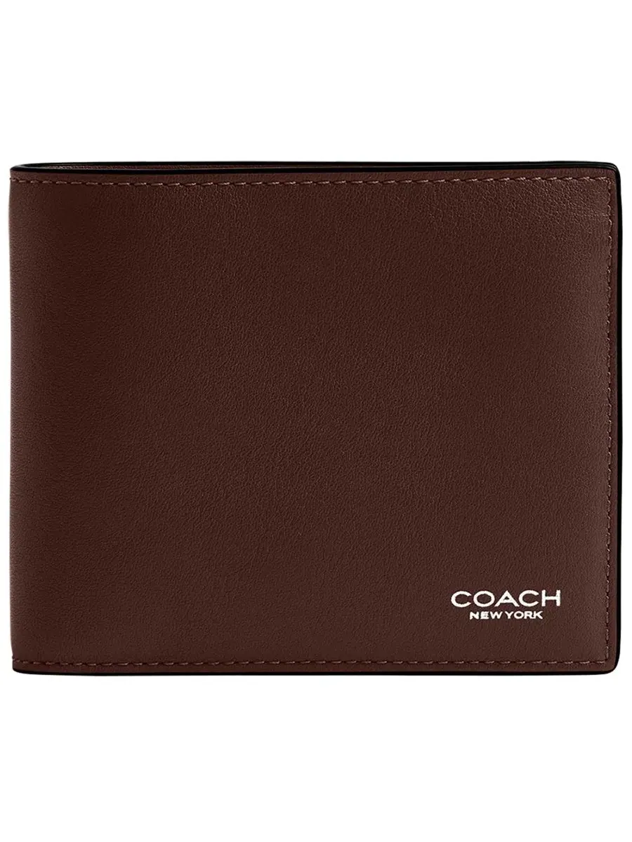 Мужской кожаный кошелек 3-в-1 Coach — изображение 1 из 4, зеленый
