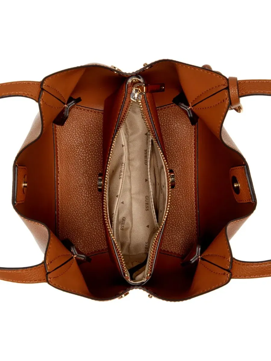 Небольшая сумка-ведро GUESS Melody Small Bucket Handbag — изображение 3 из 3, карамель