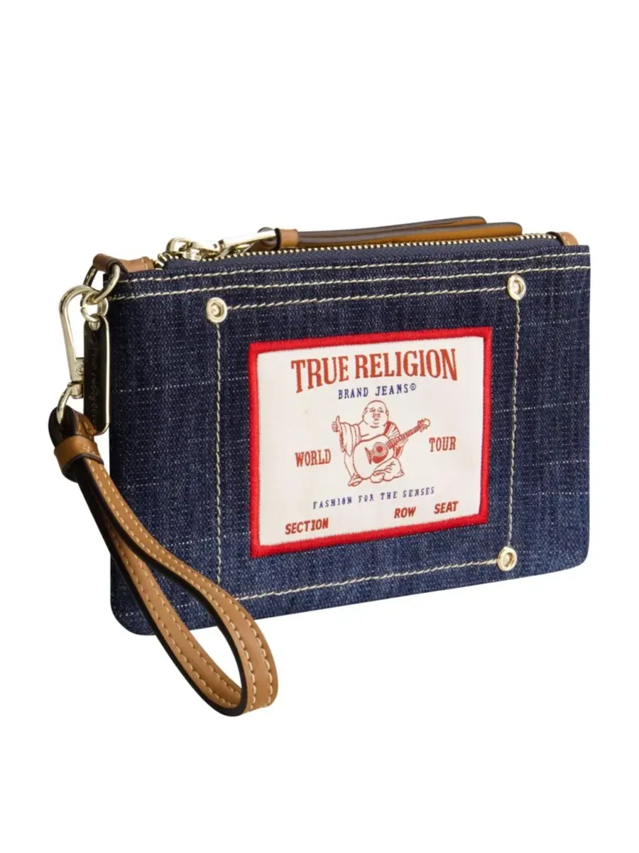 Клатч из джинсовой ткани с нашивкой Будды True Religion — изображение 3 из 3, темный джинсовый синий