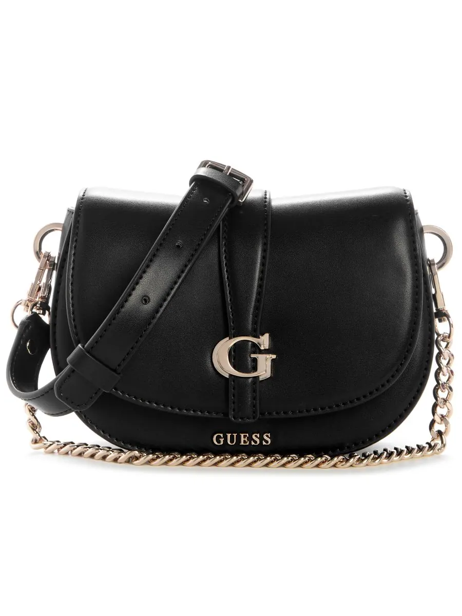 Мини-сумка через плечо Guess Carrie с клапаном — изображение 1 из 5, черный