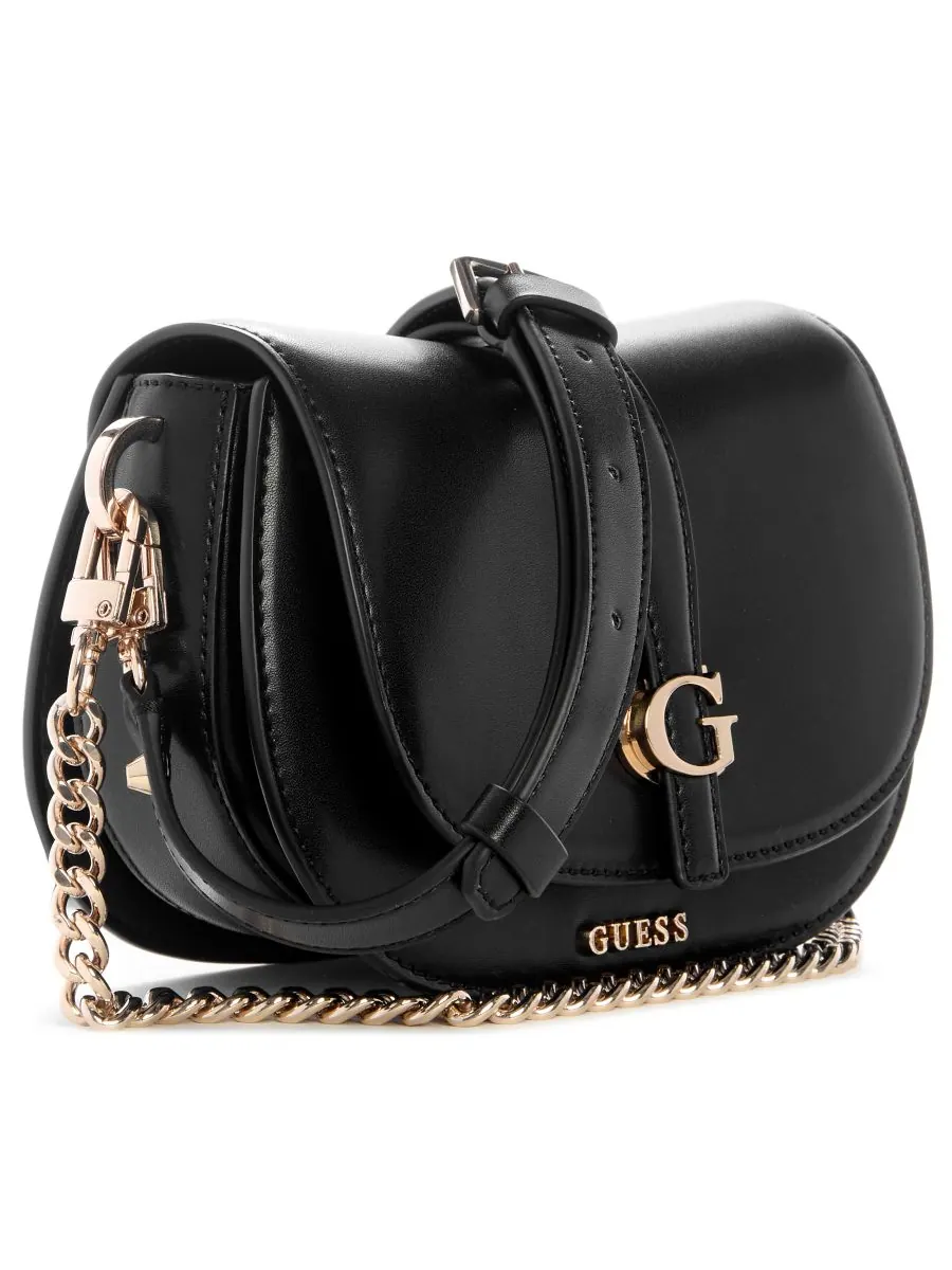 Мини-сумка через плечо Guess Carrie с клапаном — изображение 3 из 5, черный