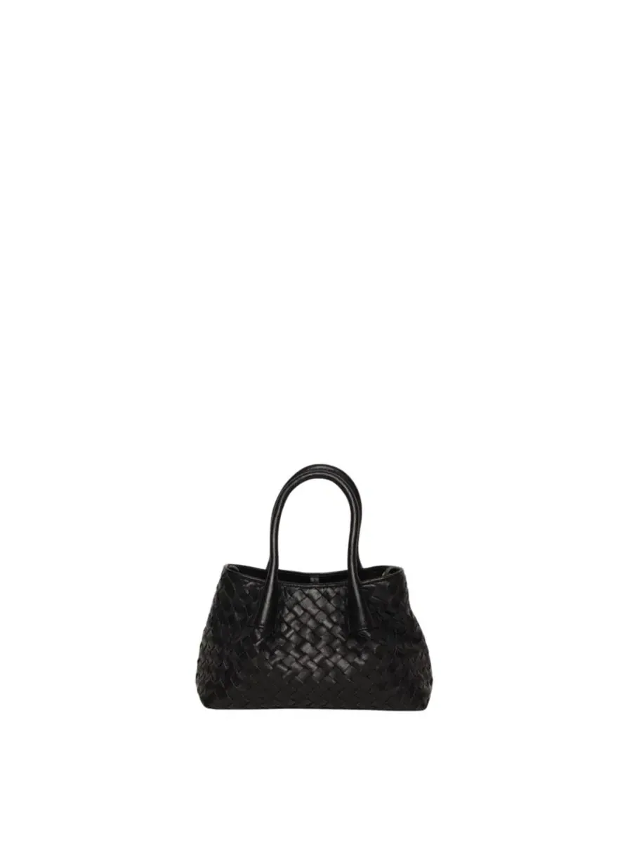 Мини-тоут из кожи с плетением Alina Mini Tote Walter Baker — изображение 1 из 4, черный