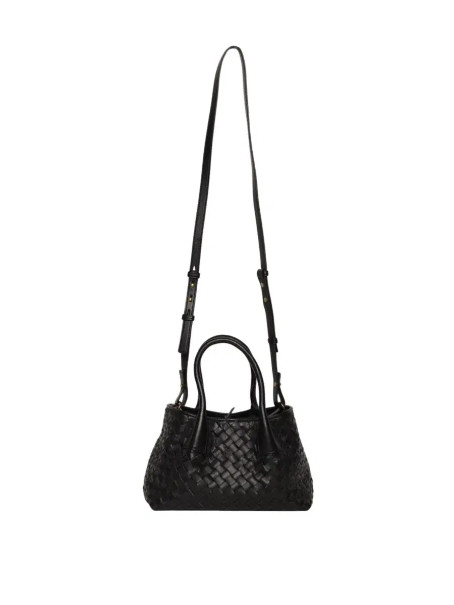 Мини-тоут из кожи с плетением Alina Mini Tote Walter Baker — изображение 3 из 4, черный