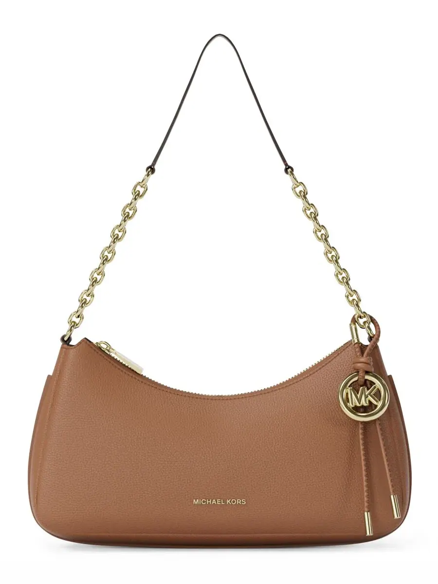 Сумка женская средняя клатч 100% кожа Michael Kors Nolita Chain Pouchette Luggage Gold — изображение 1 из 6, золотистый