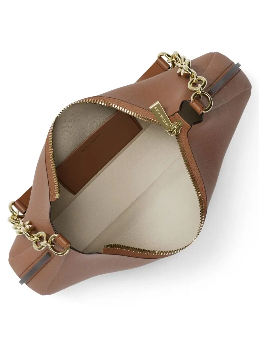 Сумка женская средняя клатч 100% кожа Michael Kors Nolita Chain Pouchette Luggage Gold — изображение 4 из 6, золотистый