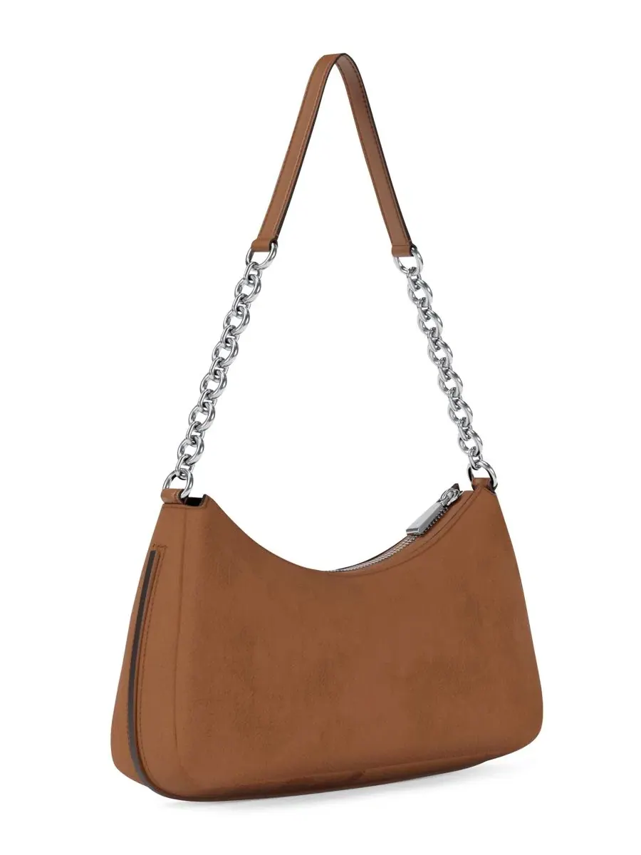 Сумка женская средняя клатч 100% кожа Michael Kors Nolita Chain Pouchette Luggage Silver — изображение 4 из 5, серебристый