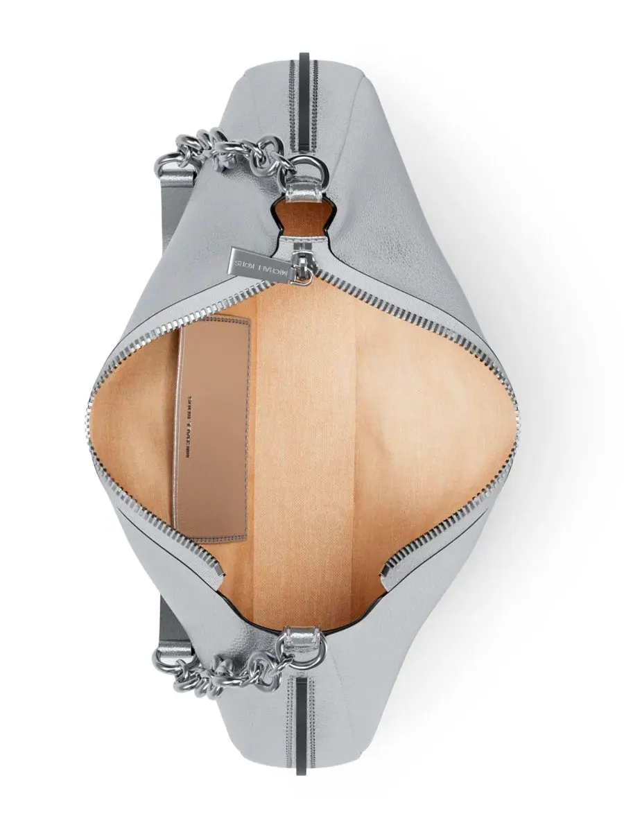 Сумка средняя 100% кожа Michael Kors Nolita Chain Pouchette — изображение 5 из 5, серебряный