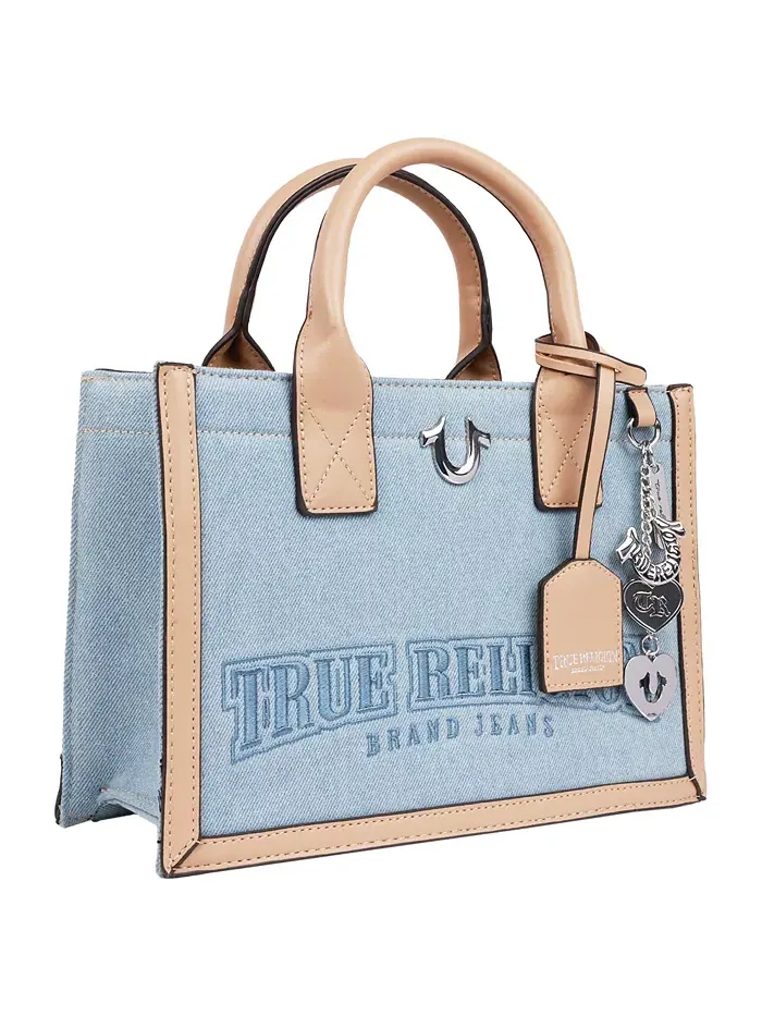 Джиговая сумка-шоппер с логотипом Bombe True Religion — изображение 3 из 10, джинсовый синий