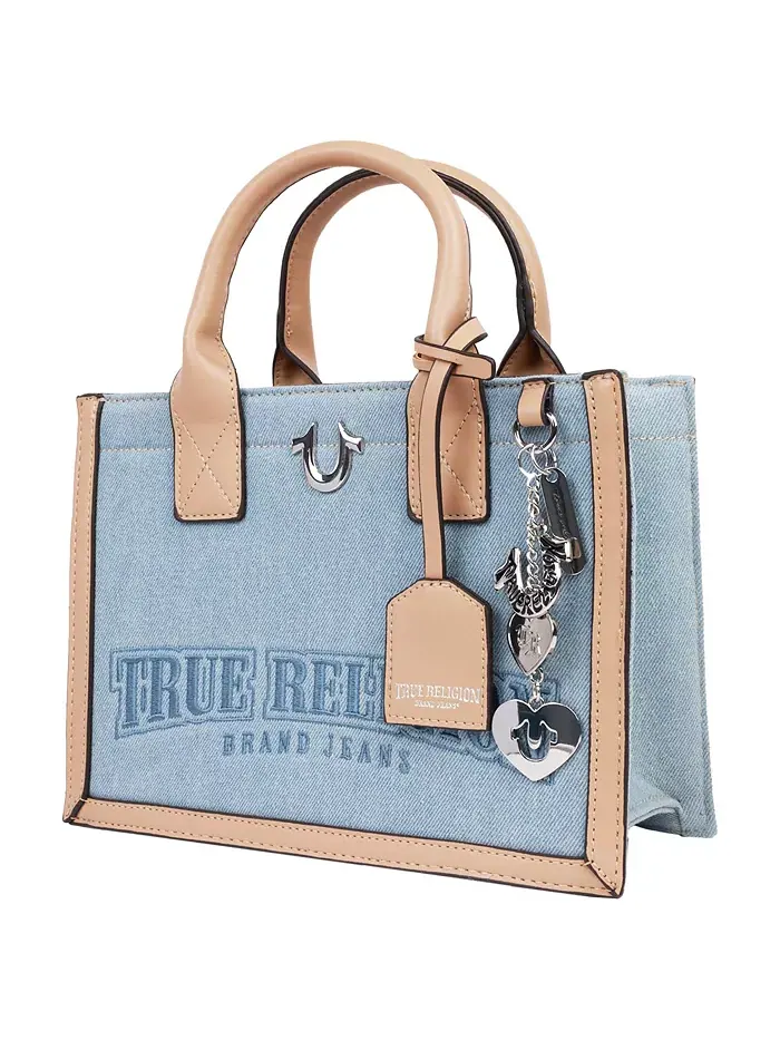 Джиговая сумка-шоппер с логотипом Bombe True Religion — изображение 6 из 10, джинсовый синий