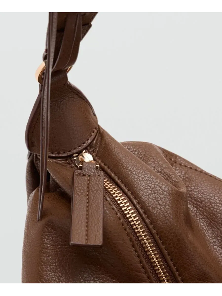 Небольшая сумка через плечо с бахромой, Oval Shoulder Bag MANGO — изображение 2 из 5, кожаный