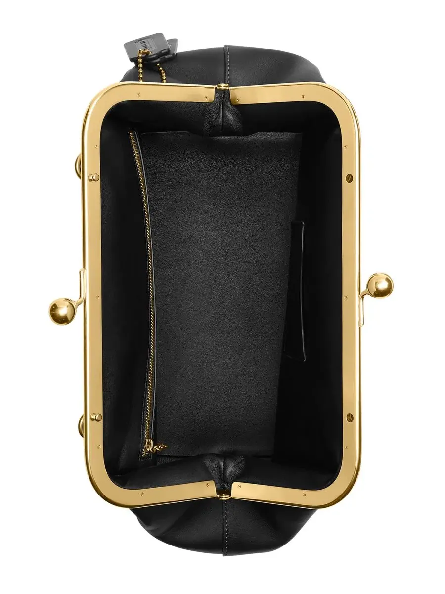 Сумка Kisslock Medium Leather Frame Bag 27 Coach — изображение 6 из 7, черный