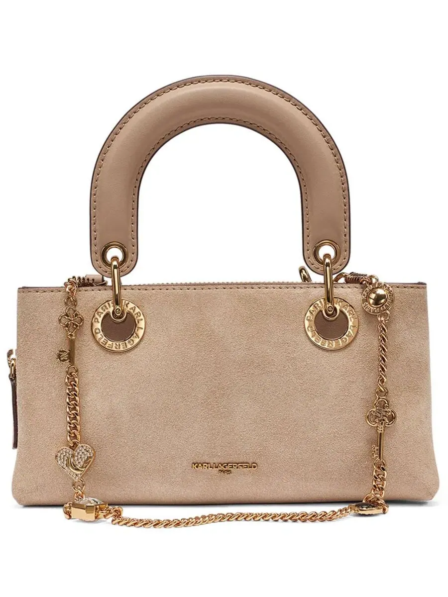 Сумка через плечо с цепочкой, 100% кожа, Benoite Suede Small Shoulder Handbag KARL LAGERFELD PARIS