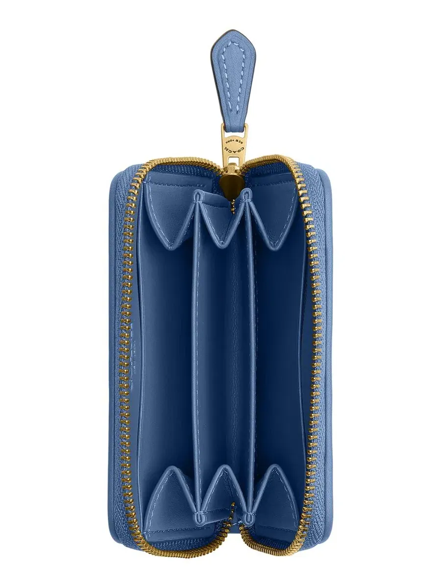 Картхолдер COACH Essential Crystal Denim Signature Zip Around Card Case — изображение 3 из 3, джинсовый синий