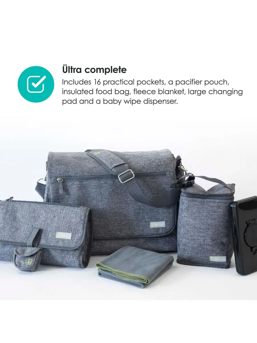 Сумка для подгузников Bbluv Ultra Complete с множеством карманов, прочная и надежная — 5
