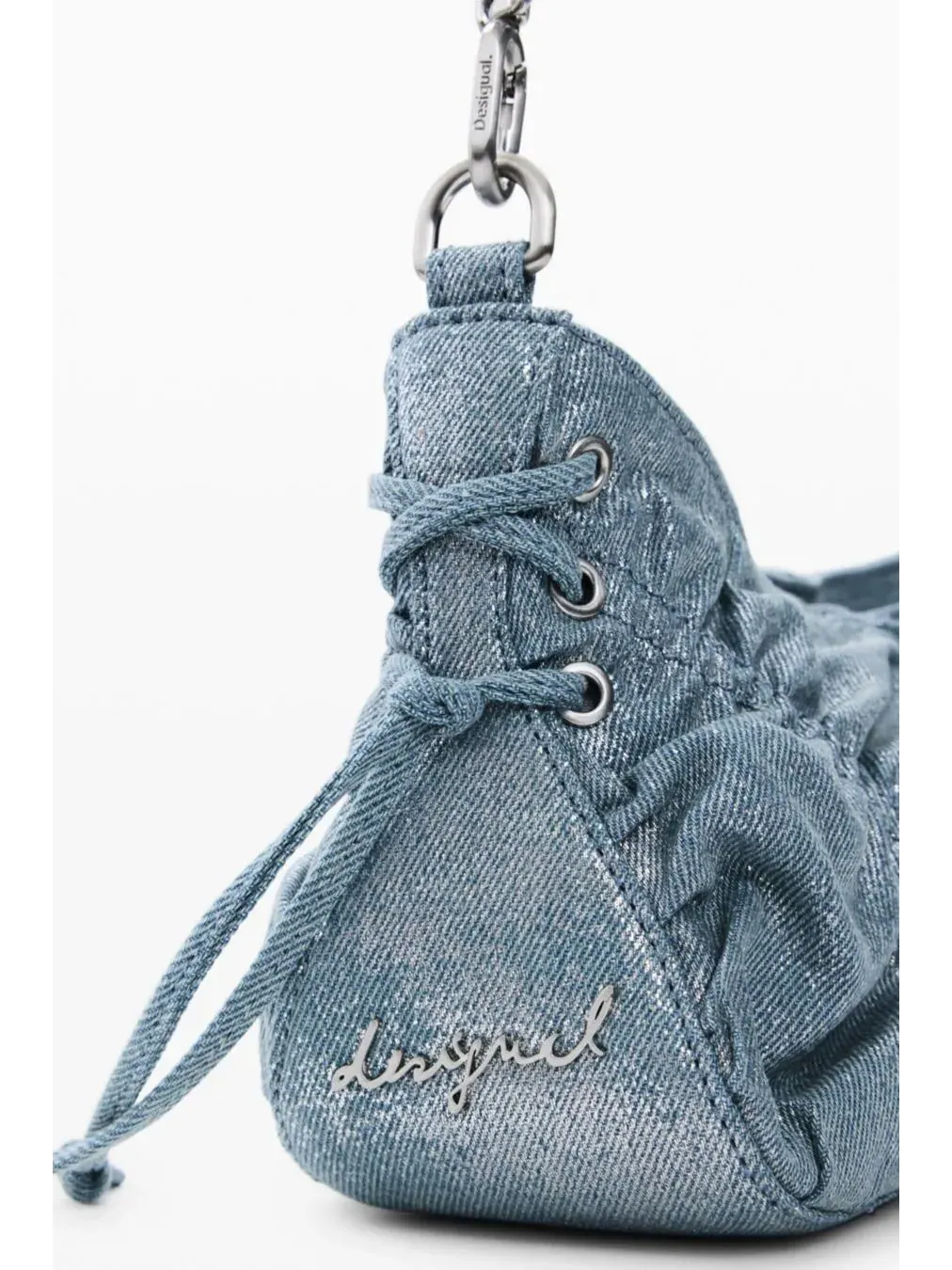 Женская маленькая джинсовая сумка со сборками Desigual — изображение 2 из 6, синий