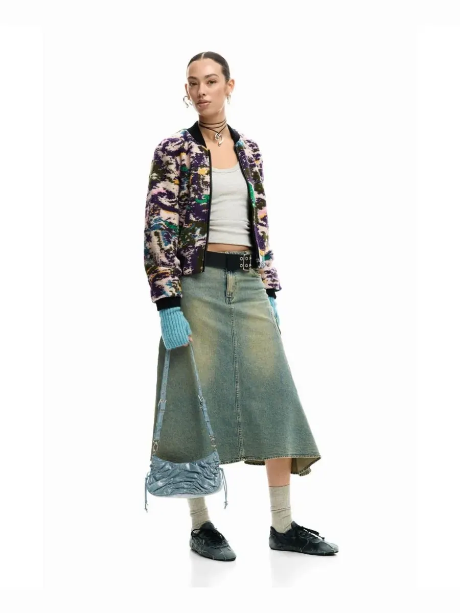 Женская маленькая джинсовая сумка со сборками Desigual — изображение 5 из 6, синий