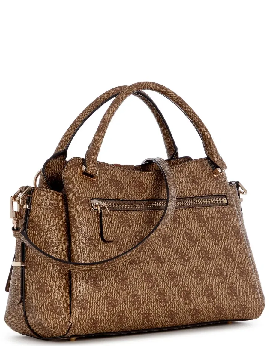 Сумка-шопер GUESS Yvonne Logo Girlfriend Medium Satchel — изображение 2 из 5, латте