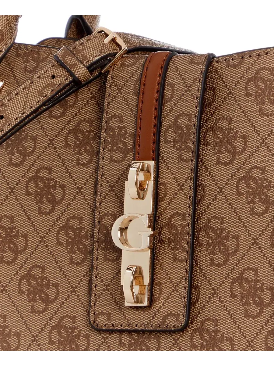 Сумка-шопер GUESS Yvonne Logo Girlfriend Medium Satchel — изображение 4 из 5, латте
