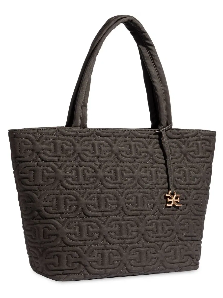 Стеганая сумка-шопер Ethyl Top-Zip East West Tote Sam Edelman — изображение 3 из 6, шоколад