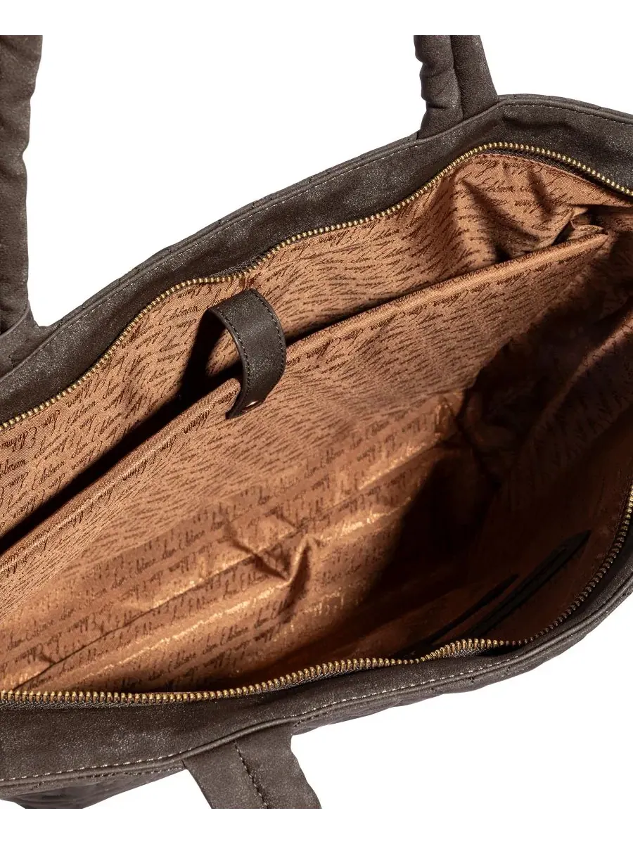 Стеганая сумка-шопер Ethyl Top-Zip East West Tote Sam Edelman — изображение 4 из 6, шоколад