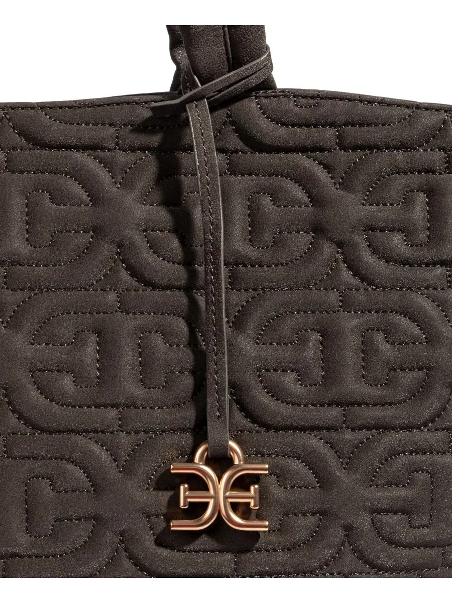 Стеганая сумка-шопер Ethyl Top-Zip East West Tote Sam Edelman — изображение 5 из 6, шоколад