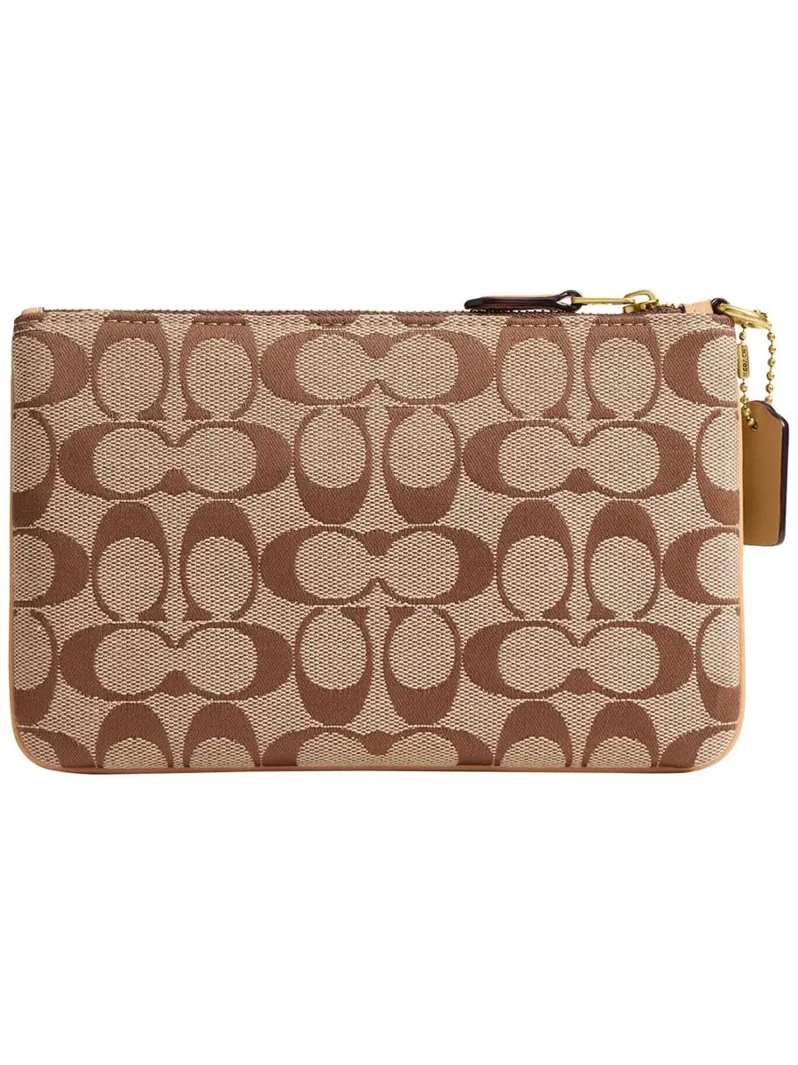 Визажистка-кошелек COACH Essential Small Signature Jacquard Wristlet — изображение 2 из 4, хаки светлый