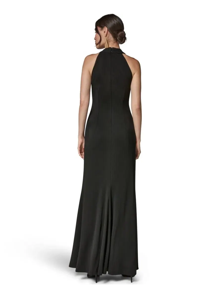 Вечернее платье макси с запахом и разрезом Donna Karan New York — изображение 4 из 7, черный