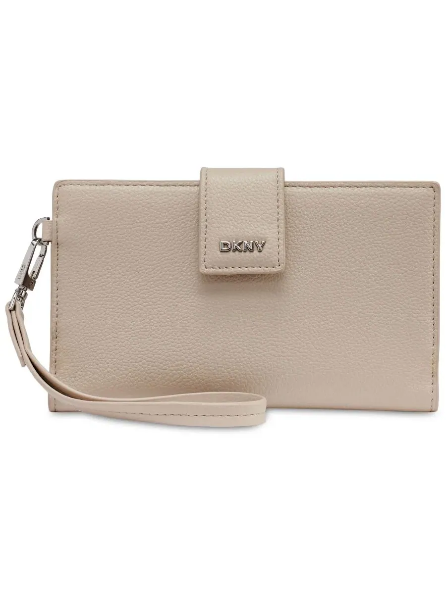 Кошелек-флап Lilah с застежкой-кнопкой DKNY — изображение 1 из 5, бежевый