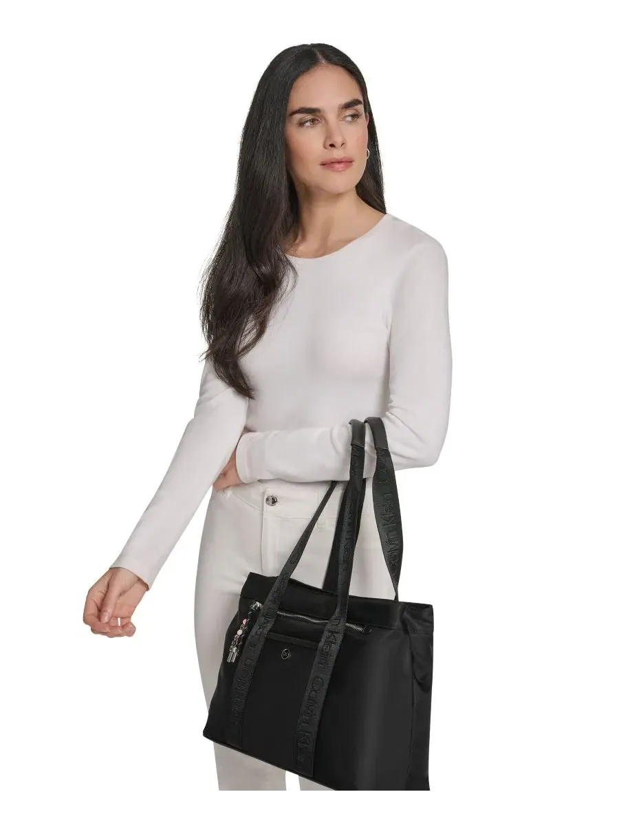 Большая сумка-шопер Caius Large Tote Handbag Calvin Klein — изображение 8 из 8, черный/серебристый