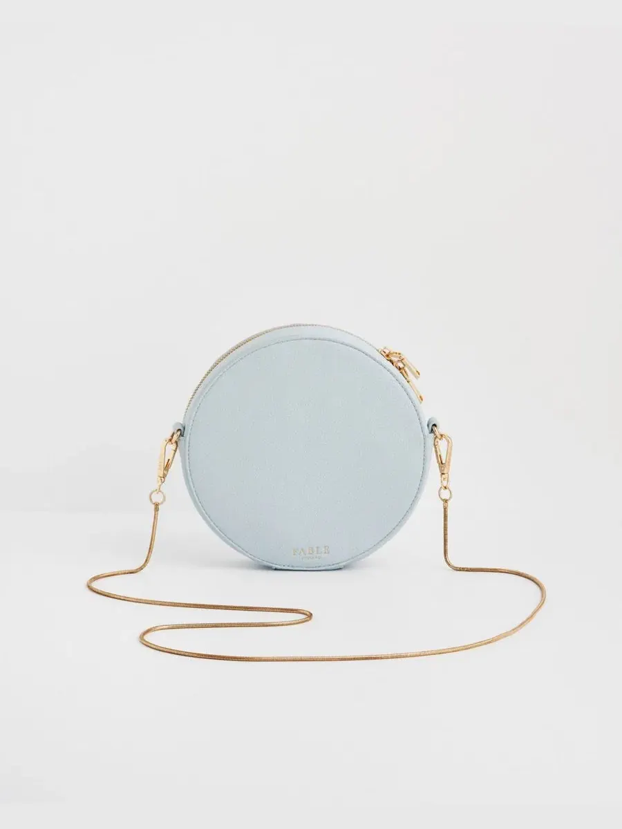 Сумка-круг с вышивкой Blue Floral Bow Embroidered Circle Bag Fable England — изображение 4 из 7, синий