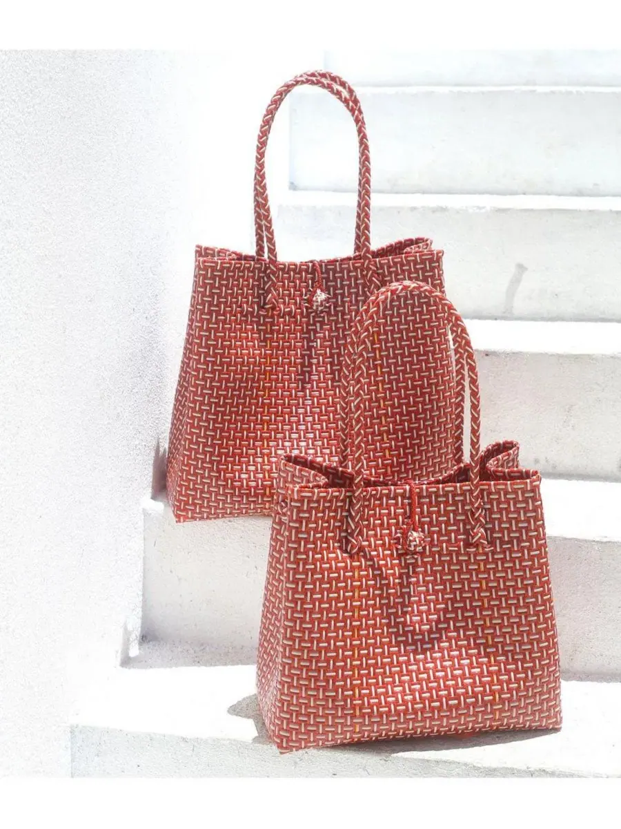 Плетеная сумка-шопер The Toko Recycled Tote Brunna.co — изображение 3 из 7, красный