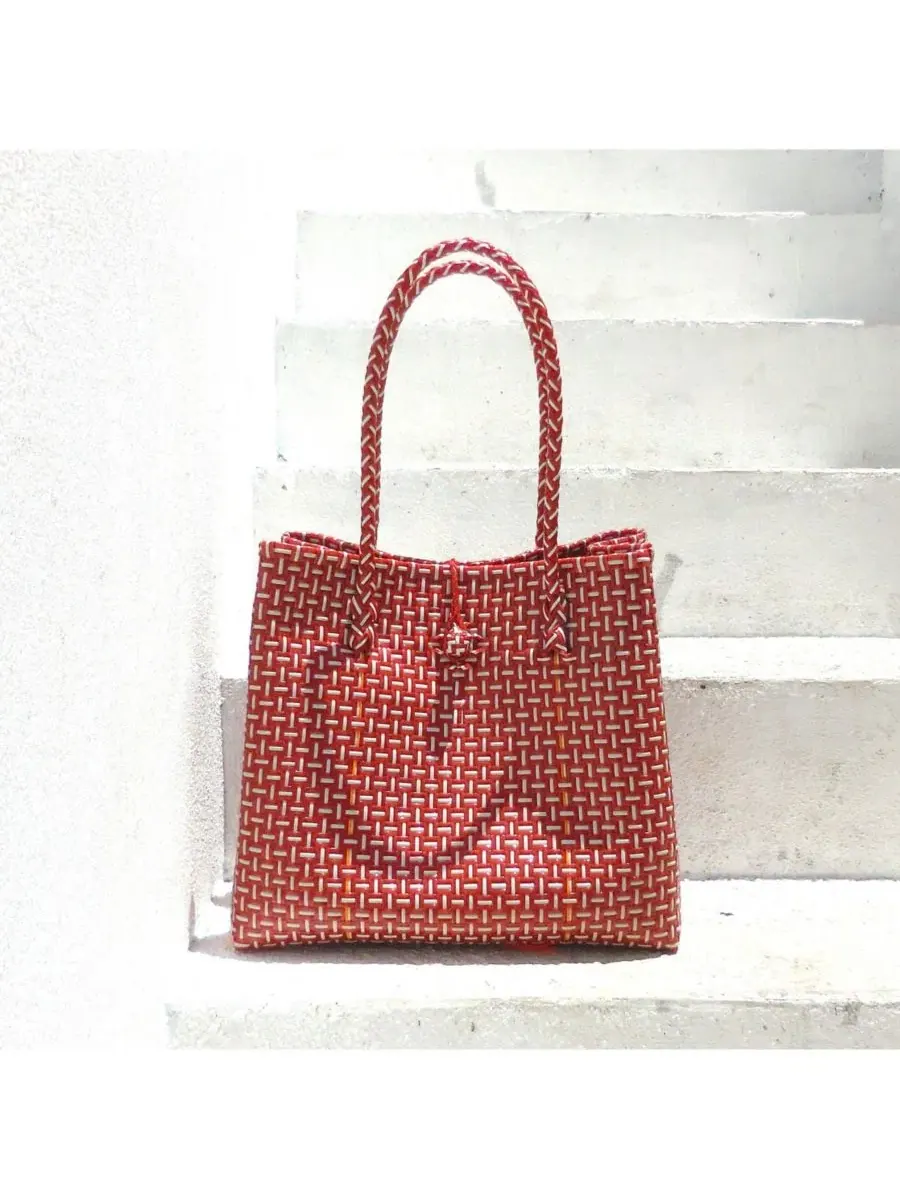 Плетеная сумка-шопер The Toko Recycled Tote Brunna.co — изображение 4 из 7, красный